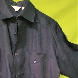 JMP Long Sleeve Black Guayabera